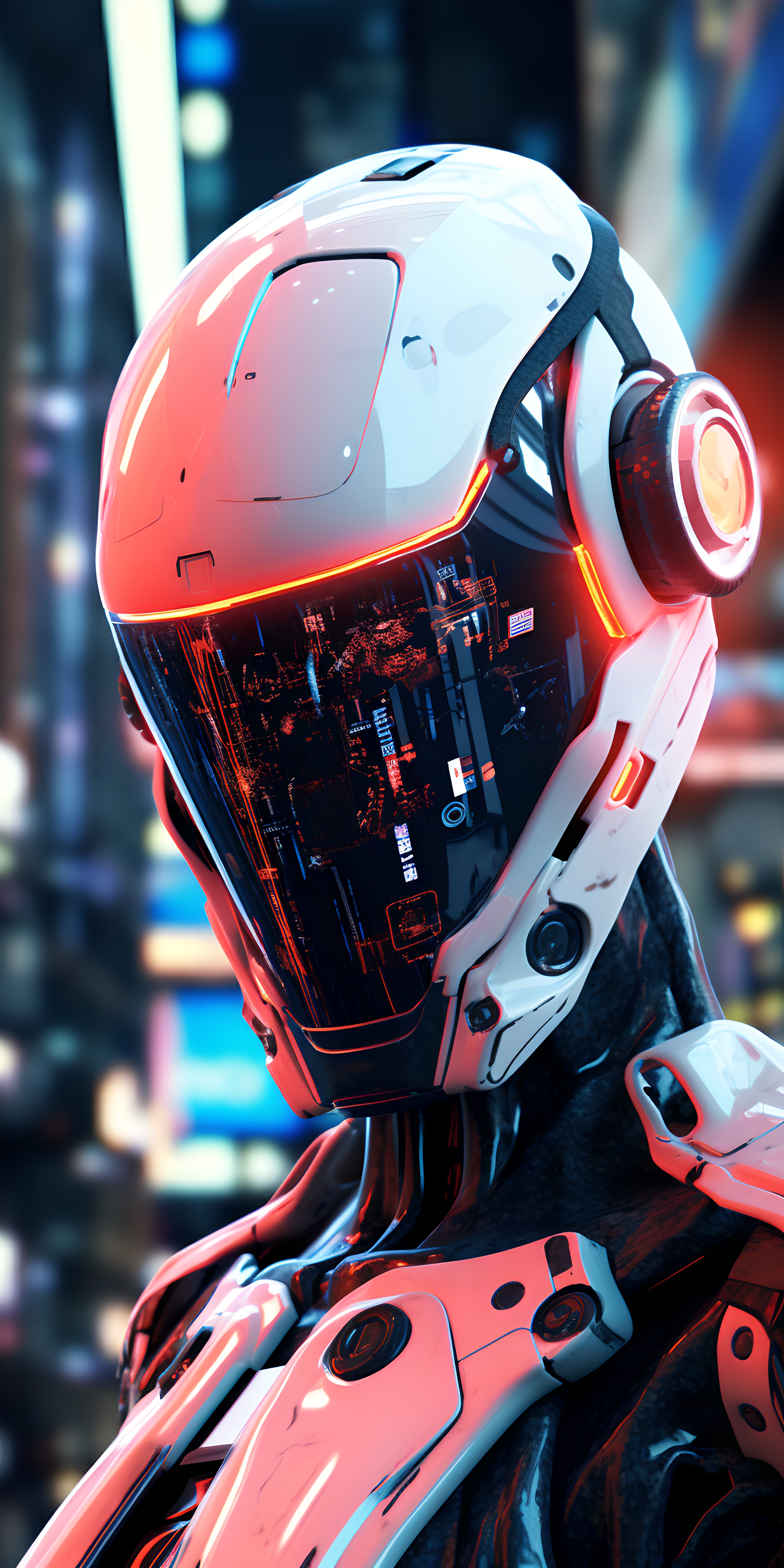 Cyberpunk style robot avatar, digital style, high quality