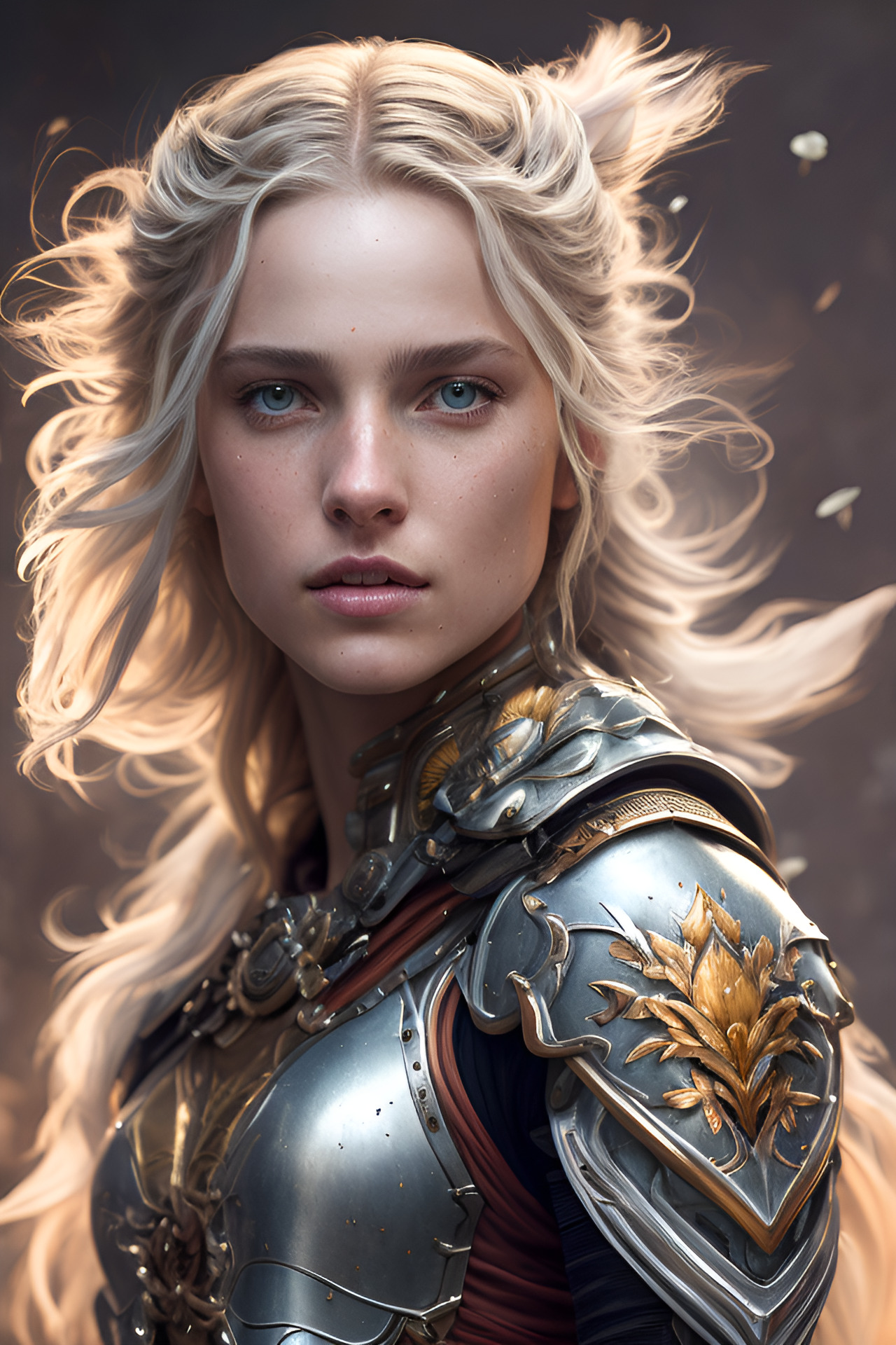 full body, walking pose, slow motion, female paladin wearing full body (light silver armour:1.2),(insanely detailed, bloom:1.5), (highest quality, Alessandro Casagrande, Greg Rutkowski, Sally Mann, concept art, 4k), (analog:1.2), (high sharpness), (detailed pupils:1.1), (painting:1.1), (digital painting:1.1), detailed face and eyes, Masterpiece, best quality, (highly detailed photo:1.1), 8k, photorealistic, (long blonde Hair, ponytail haircut, ecstatic:1.1), (young woman:1.1), By jeremy mann, by sandra chevrier, by maciej kuciara, sharp, (perfect body:1.1), realistic, real shadow, 3d, (temple background:1.2), (by Michelangelo)
